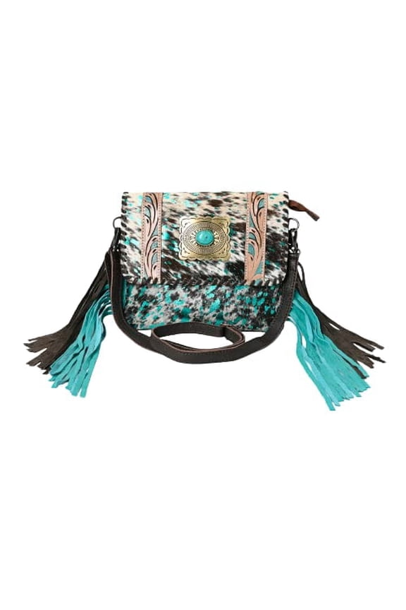 Leather Cross Body Bag for Women Hand Tooled Western Sling Side Bag with Adjustable Strap Purse for Women for School, College, Fashion Stylish Messanger Bag