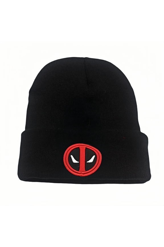 Merc with a Mouth And Wolverine Anime Catoon Knitting Hat - Fleece-Lined Acrylic Beanie, Cute Kawaii Embroidery Trapper Cap for Women Men Unisex