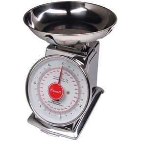 Escali DS115B Mercado Retro Classic Mechanical Dial Stainless Steel Scale, Removeable Bowl, Tare Functionality, 11lb Capacity, Stainless