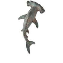 Mercana Acus 18"H Small Light Brown/ Blue Resin Hammerhead Shark Wall Decor