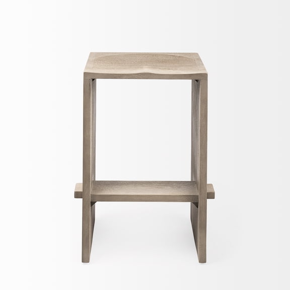 Mercana Aida IV 26" Seat Height Brown Wood Minimalist Inspired Counter Stool