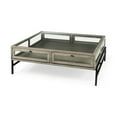 thumbnail image 1 of Mercana Arelius 42" Square Glass Top Display Coffee Table in Gray And Black, 1 of 7