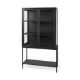 thumbnail image 1 of Mercana Arelius Dark Brown Wood W/ Black Metal Base Display Cabinet, 1 of 7