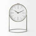 thumbnail image 1 of Mercana Aurus Matte Gray Metal Table Clock, 1 of 8