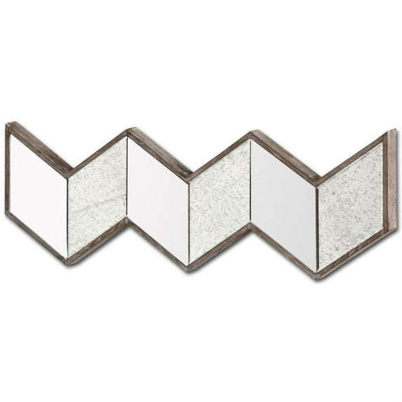 Mercana Cheveronna 36x12 Chevron Brown Wood Frame Mirror