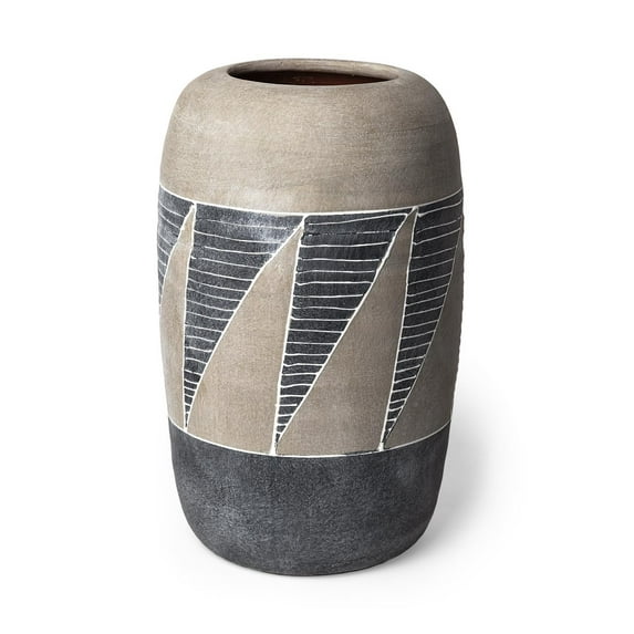 Mercana Cove Grey And Brown Ceramic Vase 68906