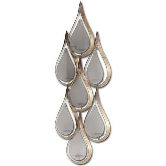 Mercana Edidon Seven Candle Gold Metal Decorative Wall Sconce