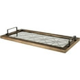 thumbnail image 1 of Mercana Ellingson Rectangular Black Metal Glass Bottom Tray, 1 of 9