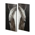 thumbnail image 1 of Mercana Equus Diptych 60X60 Horse On Wood Oil Painting in Brown, 1 of 4