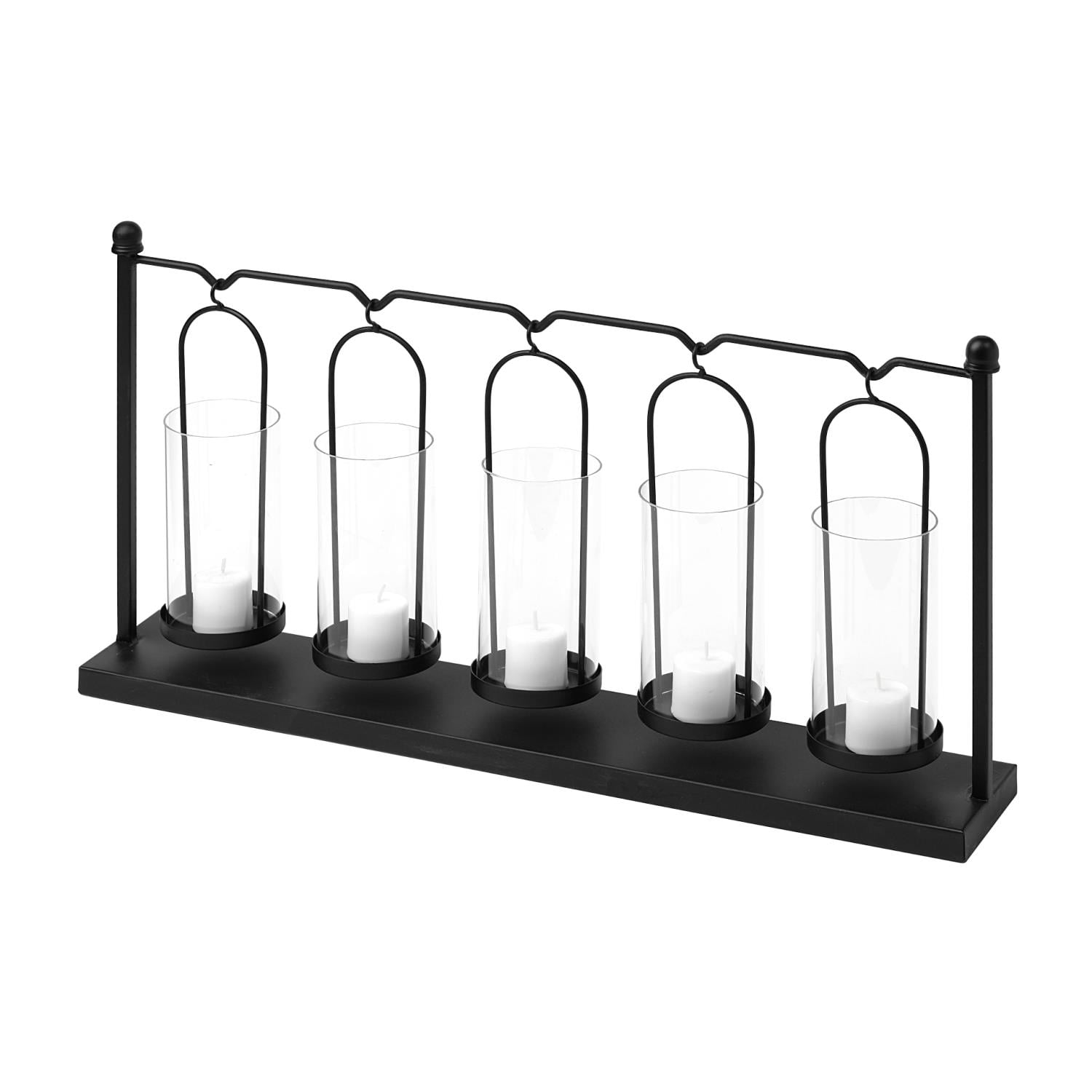 Erlen Matte Black Ceramic Hanging Hurricane Candle Holder