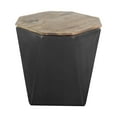 thumbnail image 1 of Mercana Esagono II 19.3" x 20.9" Black Metal and Brown Wood End/Side Table, 1 of 3
