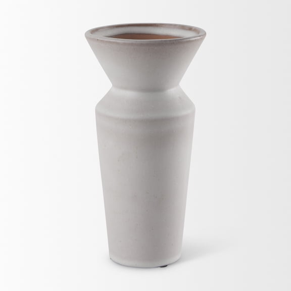 Mercana Esme 4.5L X 4.5W X 10.4H Whitewashed Ceramic Vase