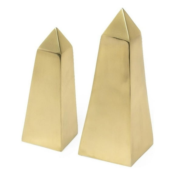 Mercana Giza 4L X 4W Gold Elongated Pyramids (Set Of 2)