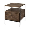 thumbnail image 1 of Mercana Glenn I Square Dark Brown Wood And Iron Black Frame Side Table 69015, 1 of 7