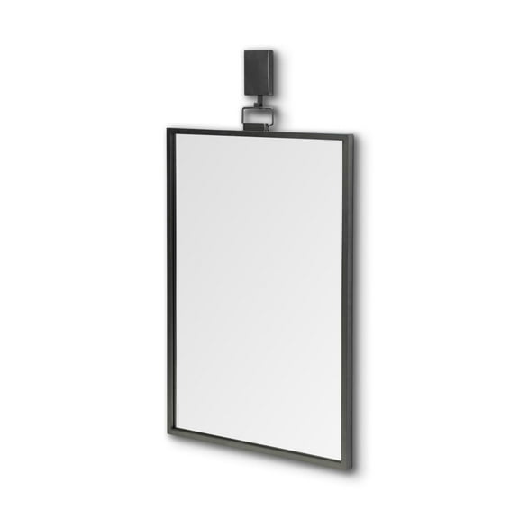 Mercana Grimm Rectangular Metal Mirror in Gunmetal Gray