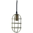 thumbnail image 1 of Mercana Hines I 4x8 Antiqued-Brass Metal Cage Pendant Light, 1 of 3