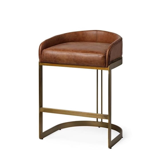 Mercana Hollyfield 29" Leather Counter Stool in Brown