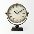 thumbnail image 1 of Mercana Houston Gold Metal Half-Moon Base Table Clock, 1 of 9