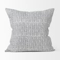 thumbnail image 1 of Mercana Jennelle Cream W/ indigo Print Linen Square Decorative Pillow Cover, 1 of 6