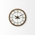 thumbnail image 1 of Mercana Mething Light Brown 19" Small Wooden Farmhouse Wall Clock, 1 of 7