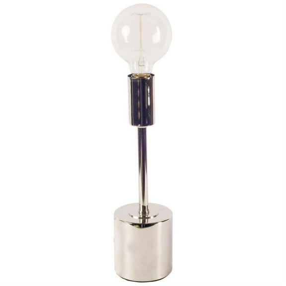Mercana Mooney (17.5"H) Metallic-Silver Metal Shade-Less Table Lamp