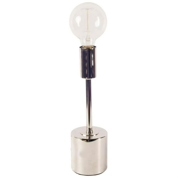 Mercana Mooney (17.5"H) Metallic-Silver Metal Shade-Less Table Lamp