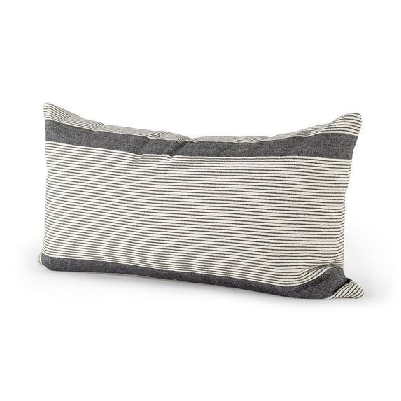Mercana Nancy 14 X 26 Beige With Black Stripe Detail Decorative Pillow Cover