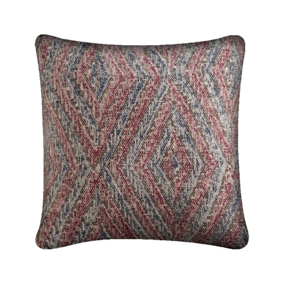 Mercana Nicand 18 X 18 Red/Blue Diamond Pattern Decorative Pillow Cover