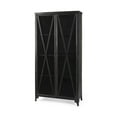 thumbnail image 1 of Mercana Poppy II 73.8" H Black Metal With Glass Door Display Cabinet, 1 of 7