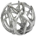 thumbnail image 1 of Mercana Ramus IV 7" Silver Resin Horn Inspired Decorative Orb, 1 of 4
