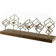 thumbnail image 1 of Mercana Salvador II Wood Base Brass Cube Tea Light Table Candle Holder, 1 of 3
