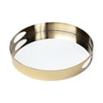 thumbnail image 1 of Mercana Serkis Gold Metal Mirrored Base Round Tray, 1 of 7