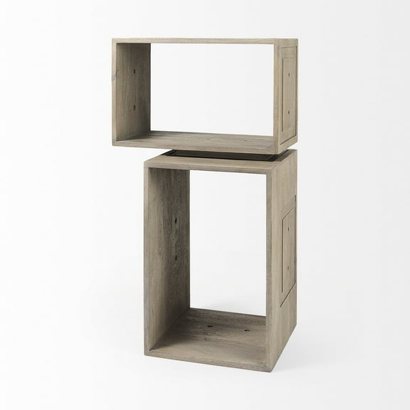 Mercana Simul Light Brown Wood Modular Shelving Unit (Set Of 2)