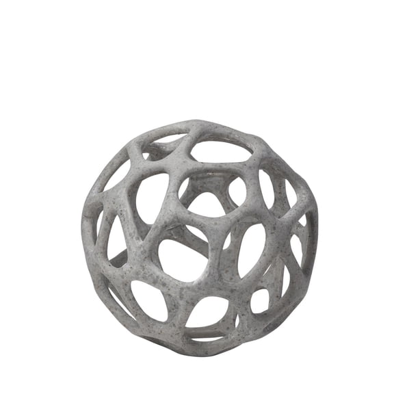 Mercana Spiro Hollow Decorative Orb In Rustic White 68932