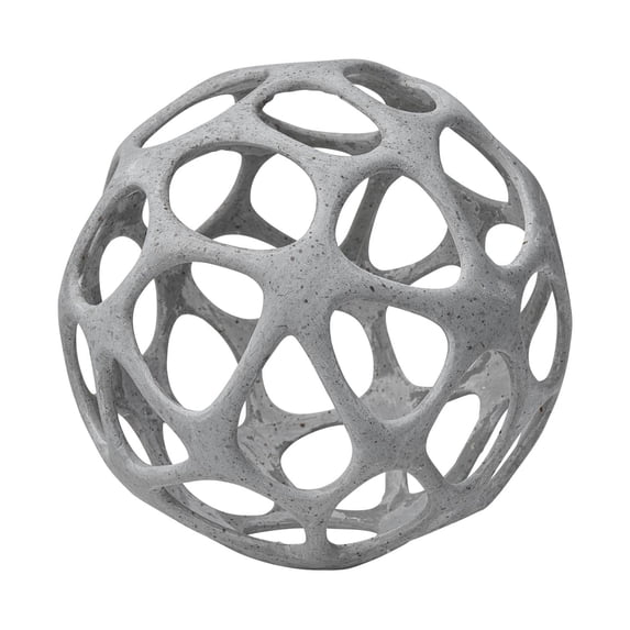 Mercana Spiro Hollow Decorative Orb In Rustic White 68933
