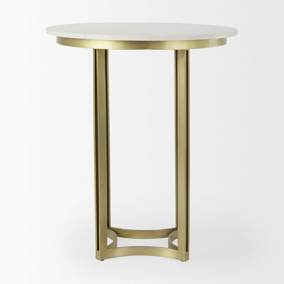 Mercana Tanner Marble & Gold Metal Bistro Table