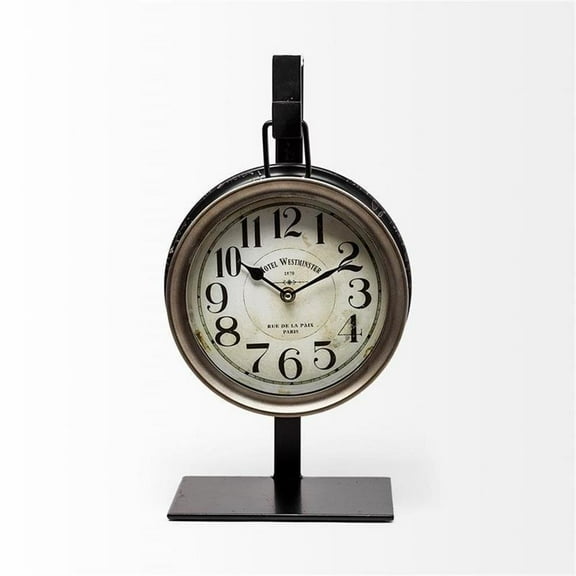 Mercana Taxz Metallic Brown Metal Hanging Table Clock