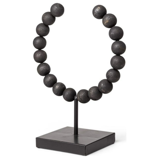 Mercana Tulane I Small Black Beaded Broken Sphere Decorative Object 68682