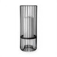 Mercana Velo II Large Black Metal Cylindrical Table Candle Holder