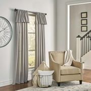 Mercantile Drop Cloth Light Filtering Ring Top Tab Farmhouse Curtain Panel with Valance Grey 108 Inches