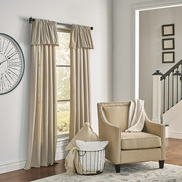 Mercantile 100% Cotton Farmhouse Curtain Panel, Light Filtering 