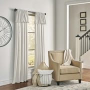 Mercantile Drop Cloth Light Filtering Ring Top Tab Farmhouse Curtain Panel with Valance Off White 84 Inches