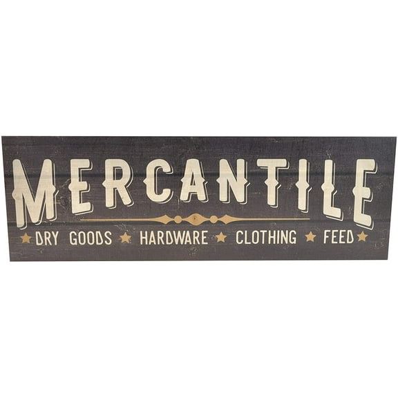 Mercantile Rustic Wood Farmhouse Wall Sign 12x36