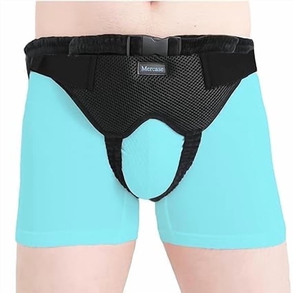 Mercase Inguinal Hernia Support Belt for Men and Women, Left/Right Use with 2 Removable Pressure Pads, Adjustable, Invisible & Comfortable