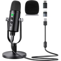 Mercase USB Condenser Microphone with Noise Cancelling and Reverb Mic for Recording/Podcasting/Streaming/Gaming, Computer PC/MAC/Ps4/iPhone/iPad/Android