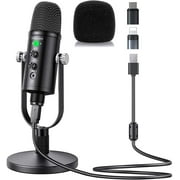 Mercase USB Condenser Microphone Compatible with PC/MAC/Ps4/iPhone/iPad/Android,Computer Mic with Noise Cancelling & Reverb, Studio Microphone for Voice and Music Recording,Podcasting,Stream