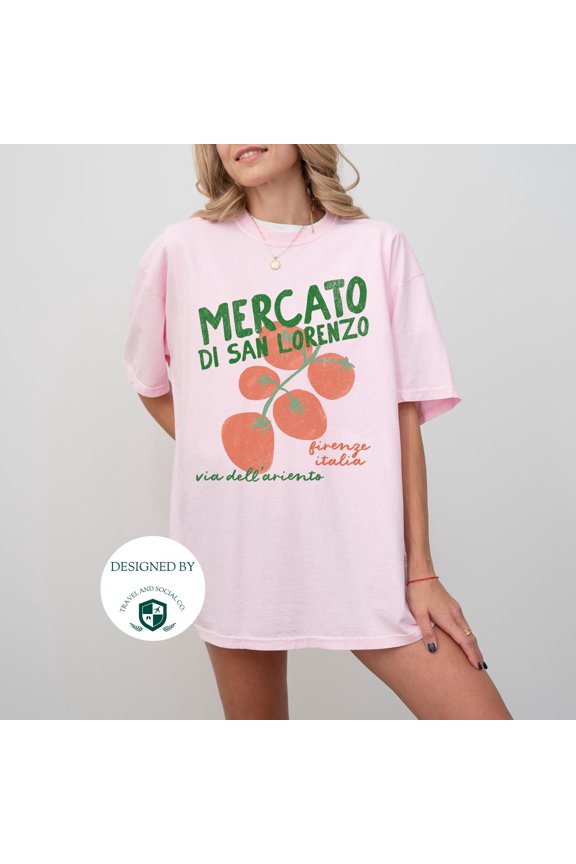 Mercato di San Lorenzo - Firenze, Italia T-Shirt Boho Tomatoes Italian Farmers Market, Tre