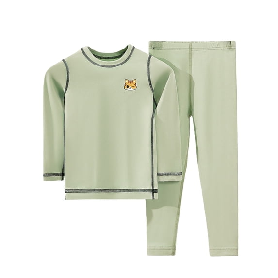 Mercatoo 2 Set Boys Thermal Underwear Sets Kids Double-Sided Fleece Lined Long J𝐨h𝐧s Base Layer Top and Bottom for Cold Weather