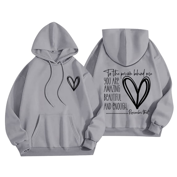 Mercatoo 2 to 14 Years Teen Girls Heart and Letter Graphic Hoodie Cozy Fashionable Long Sleeve Pom Puff Pullover Sweatshirt