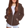 thumbnail image 1 of Mercatoo 2025 Cute Ho𝐨dies for Teen Girls Zip Up Oversized Sweatshirts 𝐏reppy Sweaters Long Sleeve Baggy Pullover 𝗬2k Jacket, 1 of 5